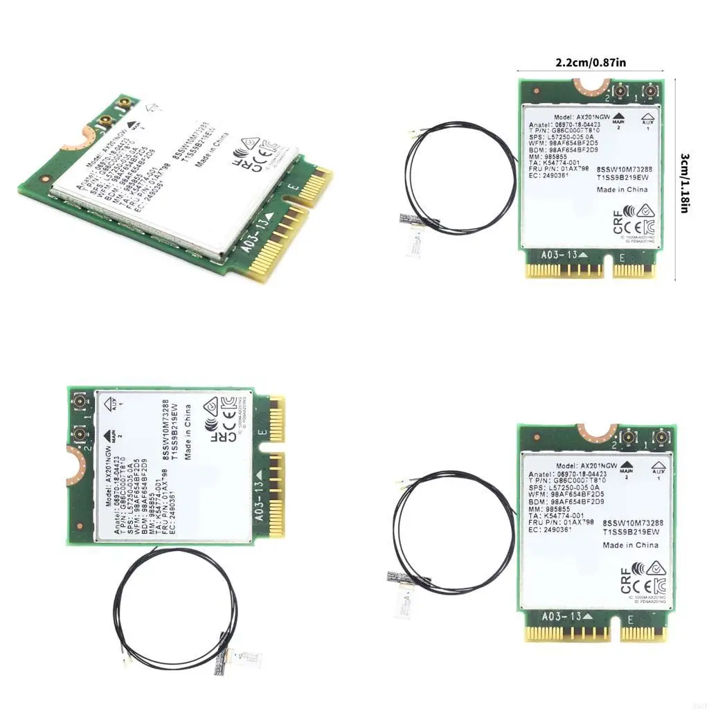 

900F двойной полосой AX201NGW Wi -Fi Card 2,4 ГГц/5 ГГц 3000 м CNVIO2 Беспроводной адаптер для домашнего и офисного