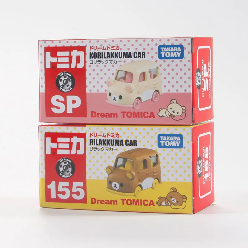 TAKARA TOMY Tomica SP NO.155 mobil Rilakkuma Mini Diecast, mobil mainan logam paduan hadiah untuk anak-anak laki-laki