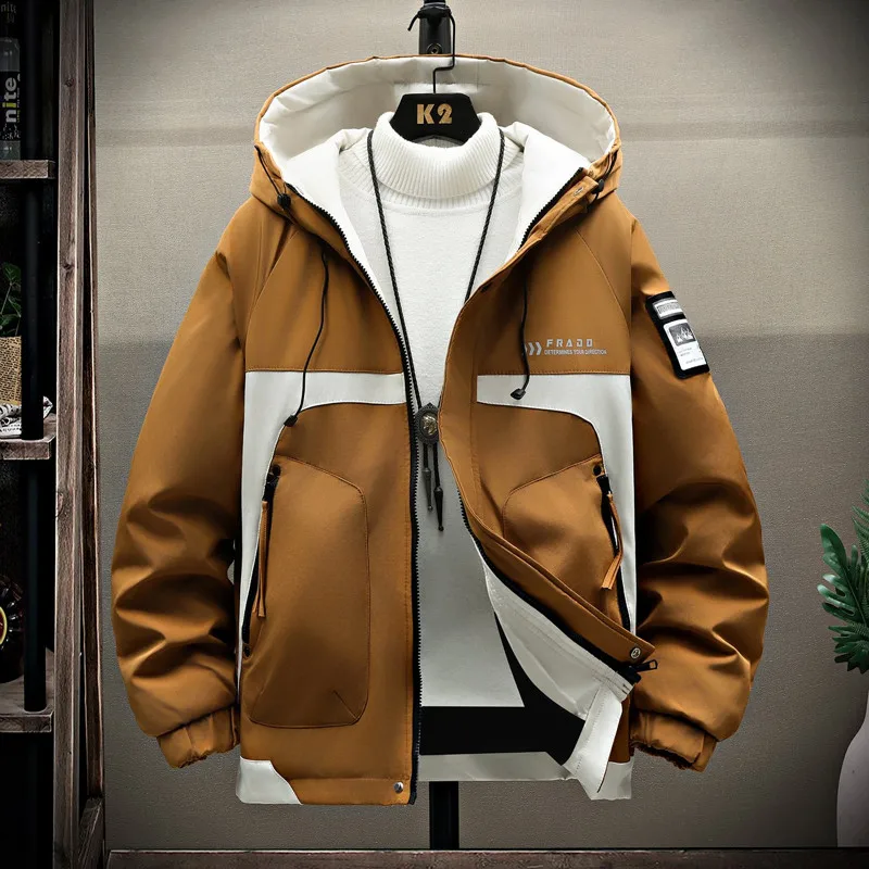 

Новая осенне-зимняя куртка с капюшоном Jaet Thiened Fce для мужчин: стильная, модная, молодежная, с длинным рукавом и застежкой-молнией