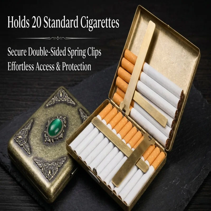 

Retro Cigarette Box Case Container Holder Tobacco Cigarette Storage Case Box Smoking Cigarette Case Box Men's Smoker Gift