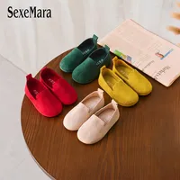 Children Shoes Cotton Flats For Kids Boys Girls Shoes Soft Baby Sneakers Red Beige Breathable Ballet Falts Gilr Sandals C01314