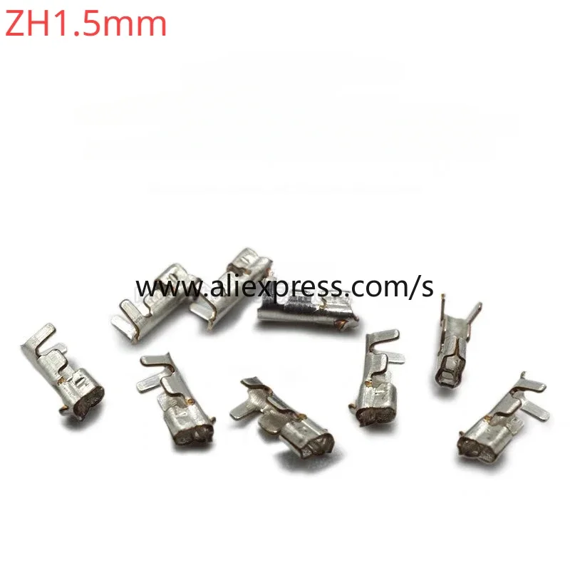 Zh1.5mm terminal Pitch 100pcs 1.5mm Continuous Winding Terminal Languette Connector Cold Crimping Head Phosphor Copper Terminal