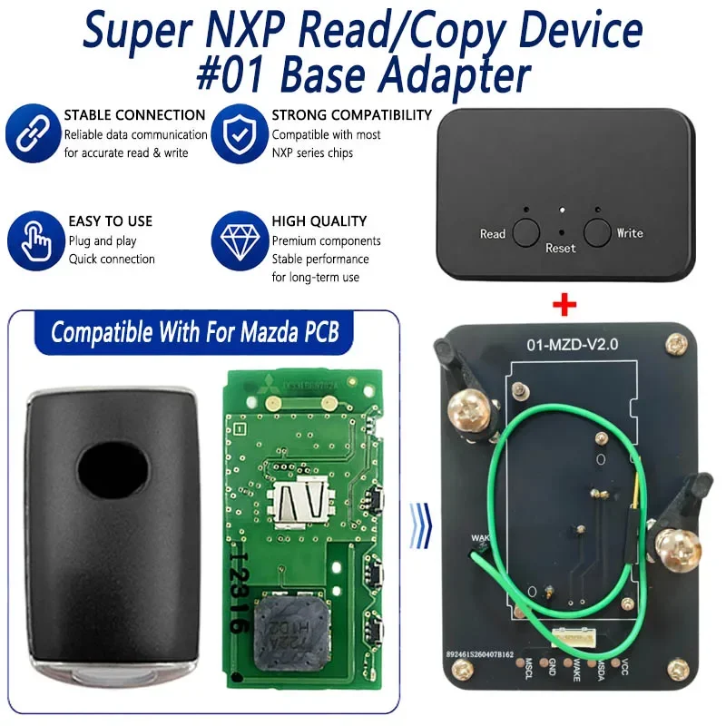 Super NXP Killer Read Copy Device With Adapter Base For Mazda Key All NXP Smart Keys Clones 4 Tokens & Unlimited Version