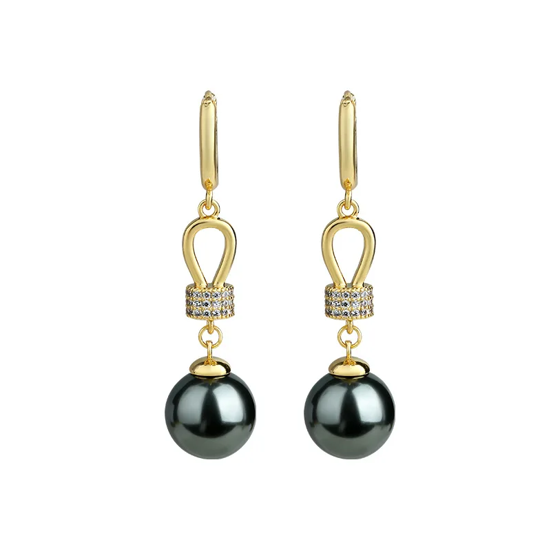Natürliche Perlenohrringe 18K Vergoldete Talismane Echte Schmuckstücke Geschnitzter Edelstein Vintage Charm Luxusgeschenke für Frauen