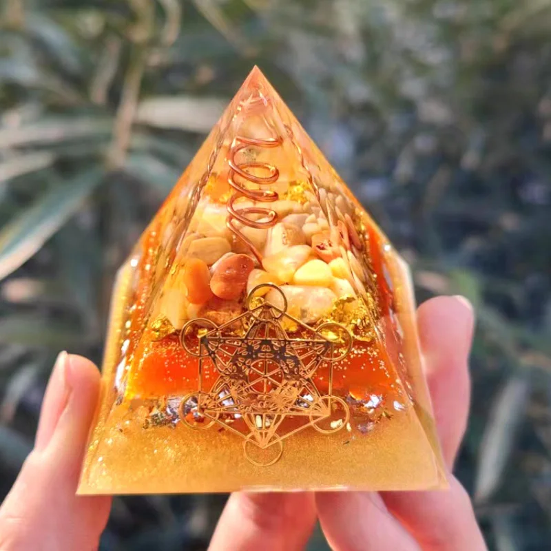 Pyramid Crystal Gravel Epoxy Resin Home Desktop Handmade Ornament Gift