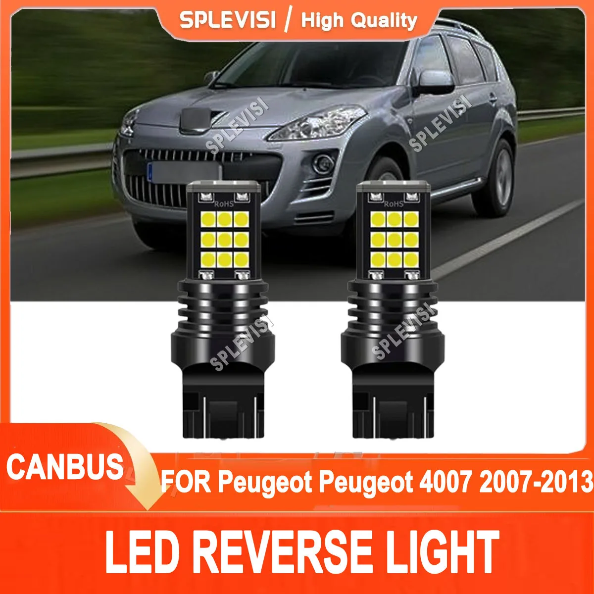 

2x 7440 7443 580 6000K White LED Back Up Reverse Lights Upgrade FIT For Peugeot 4007 2007-2013 2008 2009 2010 2011 2012