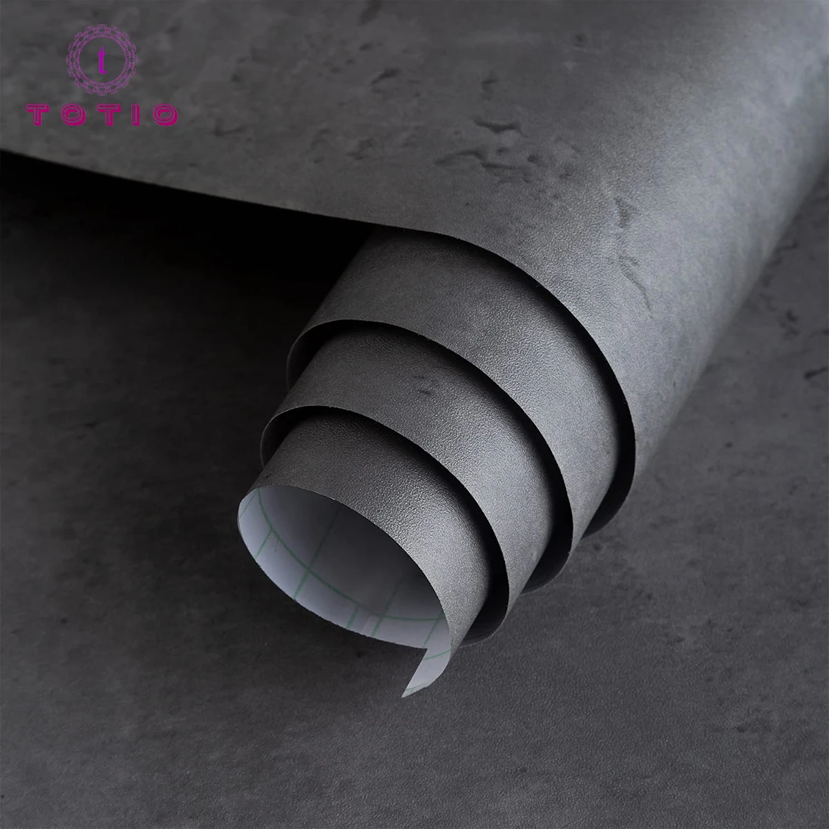 

TOTIO Grey 3D Concrete Self Adhesive Wallpaper Cement Contact Paper Industrial Matte Textured Vinyl Wall Paper Home Decoration