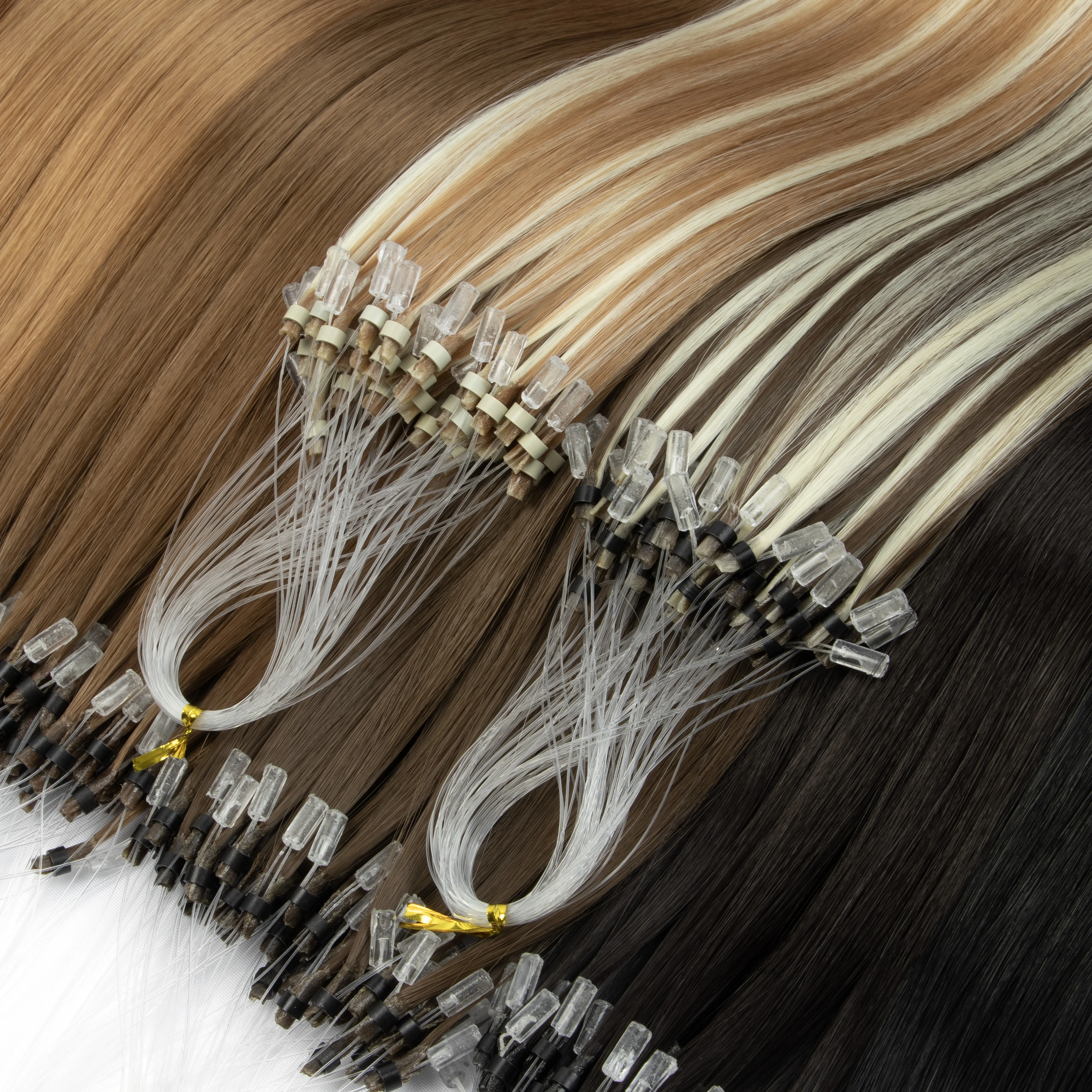 Micro Loop Ring Synthetic Hair Extensions 20 Inches Straight Loop Link Salon Hair Light Weight 50G Suitable For Daily Life