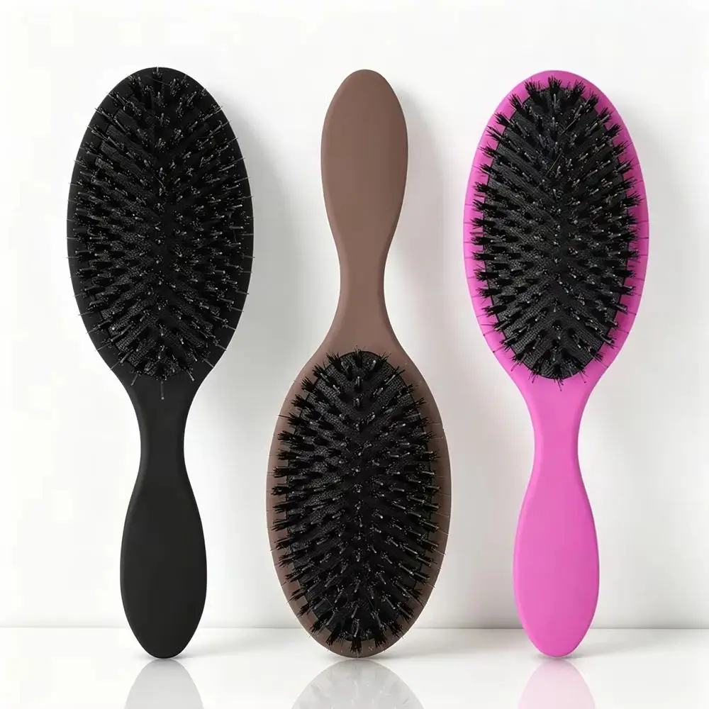 

ARLANY Matte Boar Hair Extension Brush with Nylon Gentle Anti-Static Detangler for Hair Extensions Paddle Brush Hairbrush