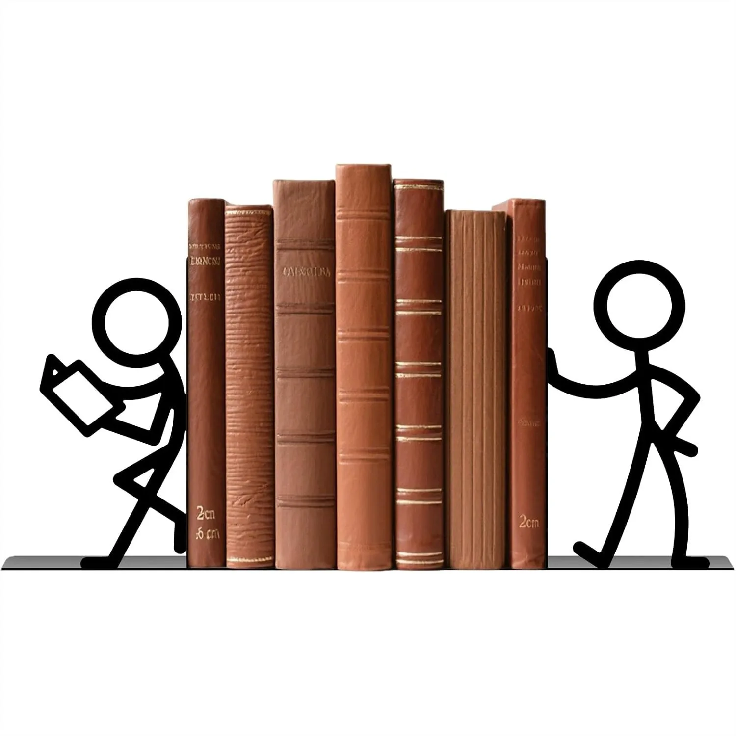 

Metal Bookends People Decorative Cute Book Ends for Shelves Bookshelf Home Office Desk Reading Decor