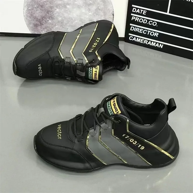 Spring New Men's Casual Sneakers Fashion Lace Up Height Increasing Platform Hiking Shoes for Men Outdoor Men's Running Shoes