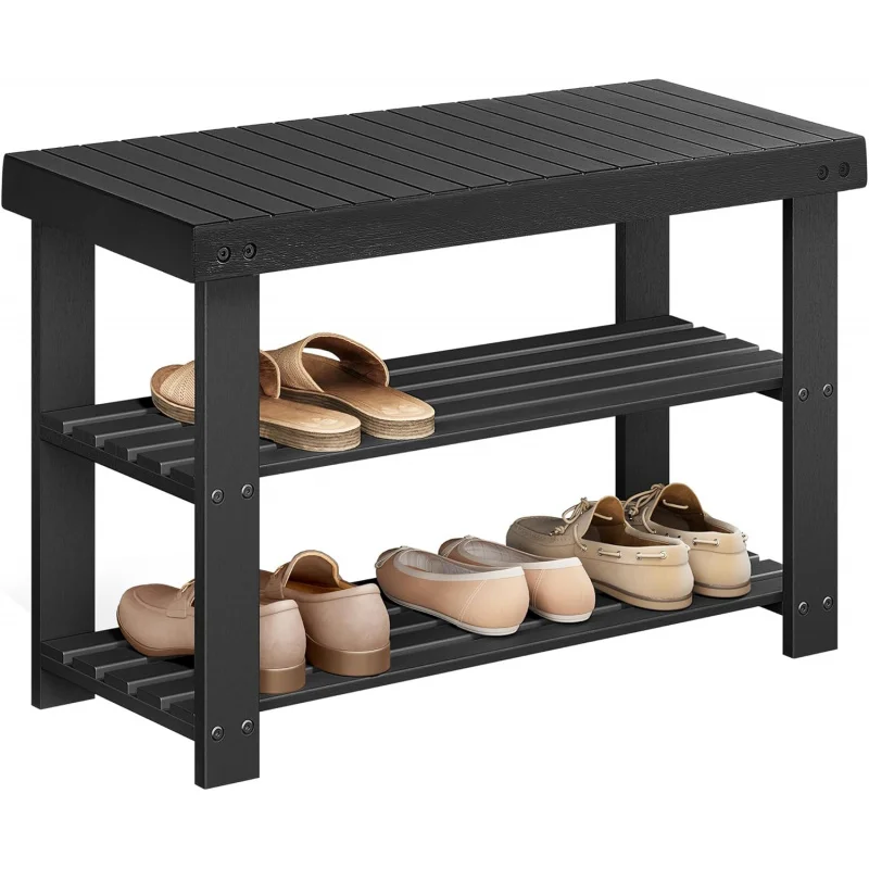 

3-Tier Bamboo Shoe Storage Organizer, Entryway Bench, Holds Up to 286 lb, for Entryway Bathroom Bedroom