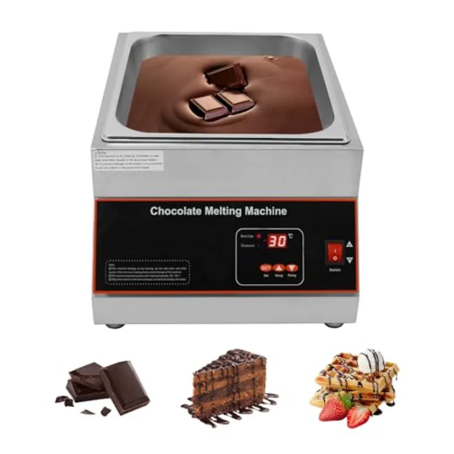 Commercial Chocolate Tempering Machine with TEMP Control 32-203F 500W Stainless Steel Electric Food Warmer for Chocolate/Milk/C