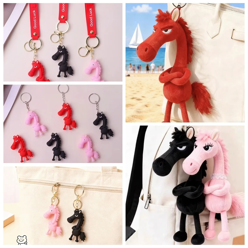 Bew سنة الحصان المفاتيح معلقة قلادة المفاتيح لحقيبة حفلة تفضل هدايا عيد الميلاد كاواي الحصان قلادة جدول الأعمال 2026