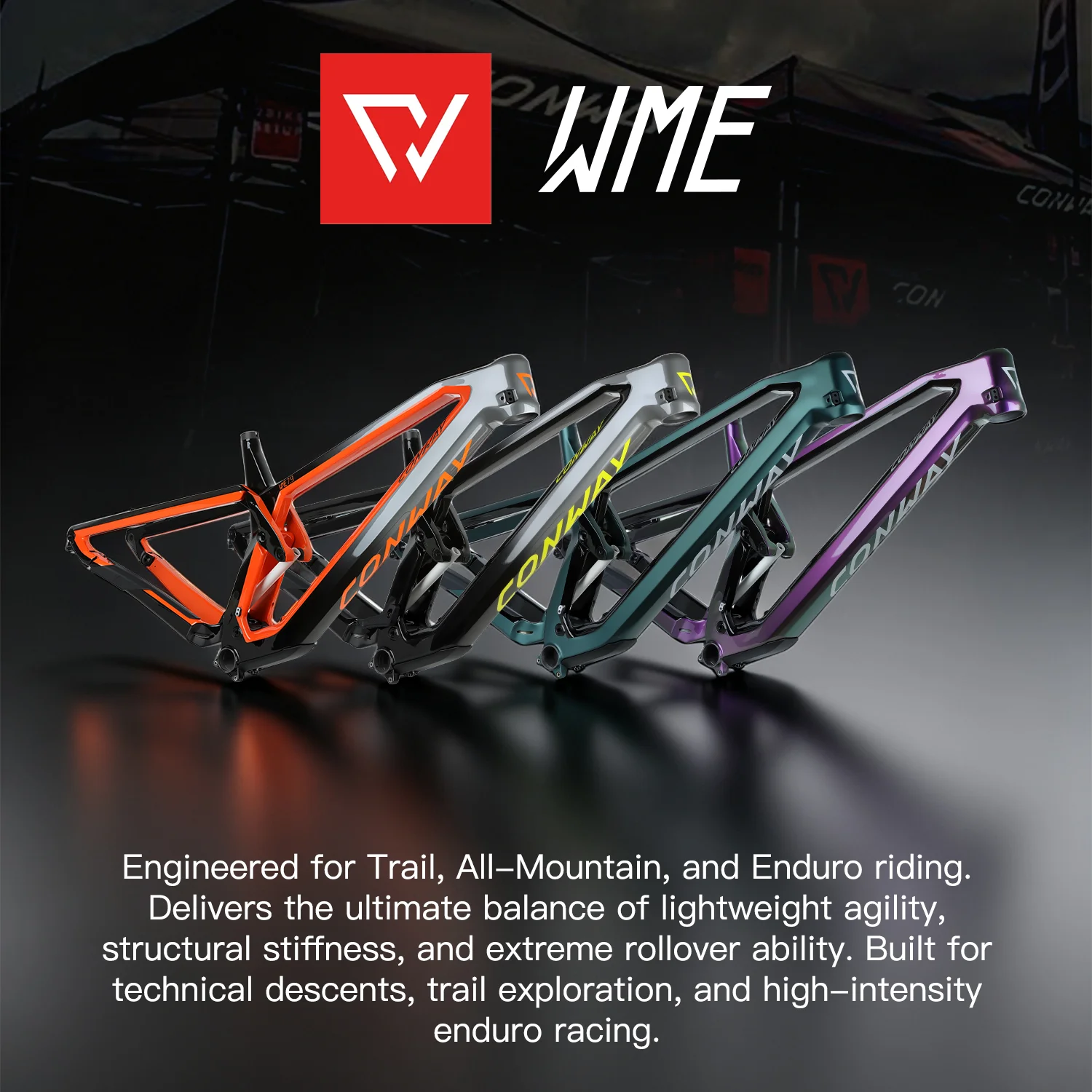 CONWAY WME Carbon Fiber Full-suspension Frame BOOST 12×148mm 27.5/29er Four-link Disc Brake All Mountain Frame Trail/MTB/DH/XC