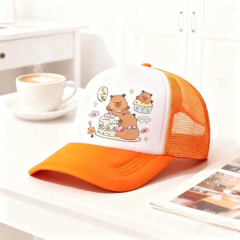 

Детская бейсболка с капибарой, шляпа от солнца с мультяшным принтом в стиле аниме, регулируемая фуражка для детей и взрослых, летние повседневные шапки для мальчиков и девочек, подарки