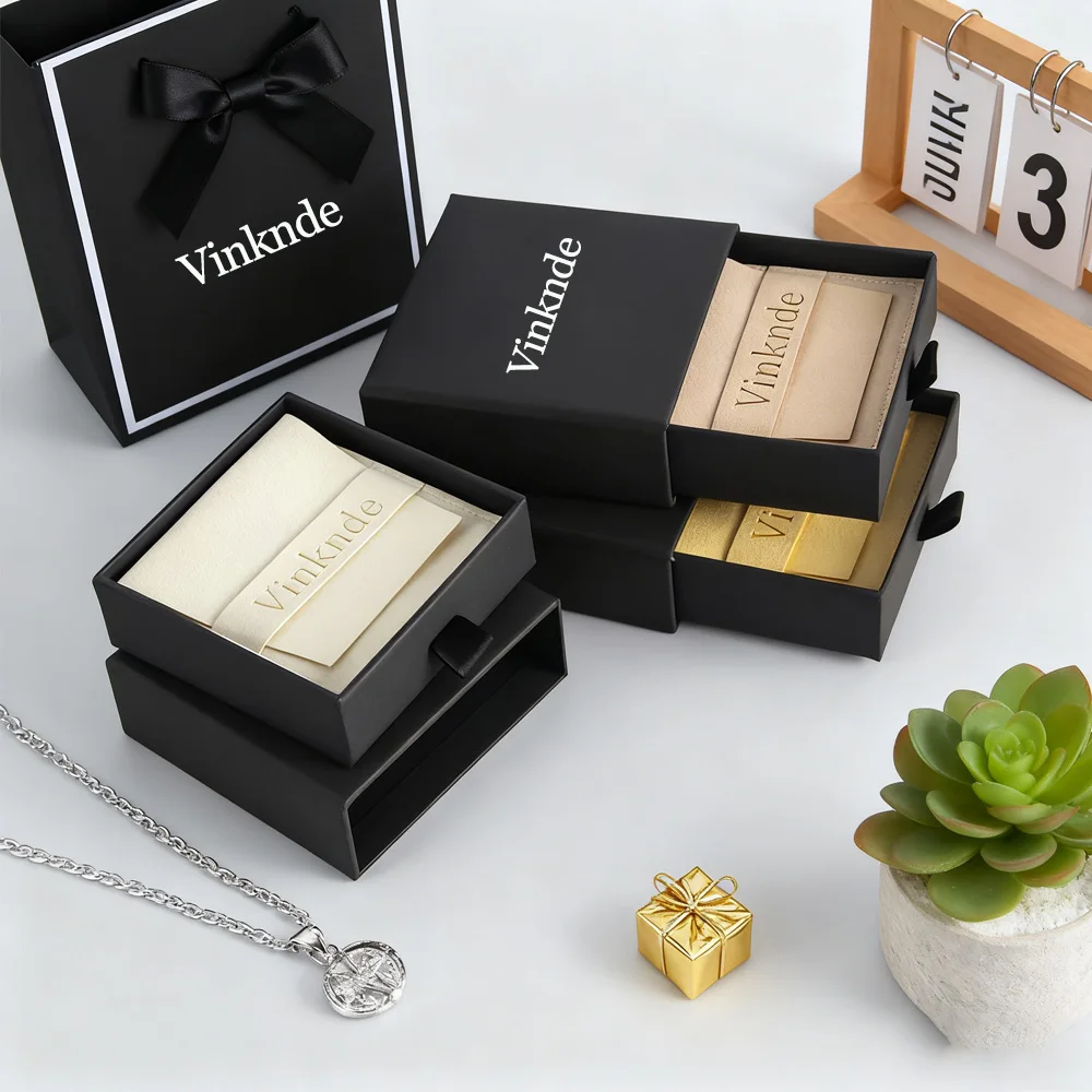 

Черная бумажная упаковка с логотипом, коробка для хранения ювелирных изделий, ящик, упаковка, бижутерия, ожерелье, кольцо, серьги, коробки с сумкой