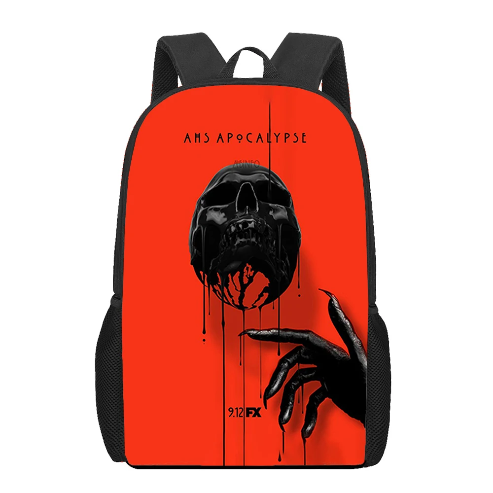 American Horror Story 1984 กระเป๋าเป้สะพายหลังชายหญิง 3D พิมพ์กระเป๋าเป้สะพายหลังเด็ก Bookbag วัยรุ่น Casual School กระเป๋าไหล่ Rucksack