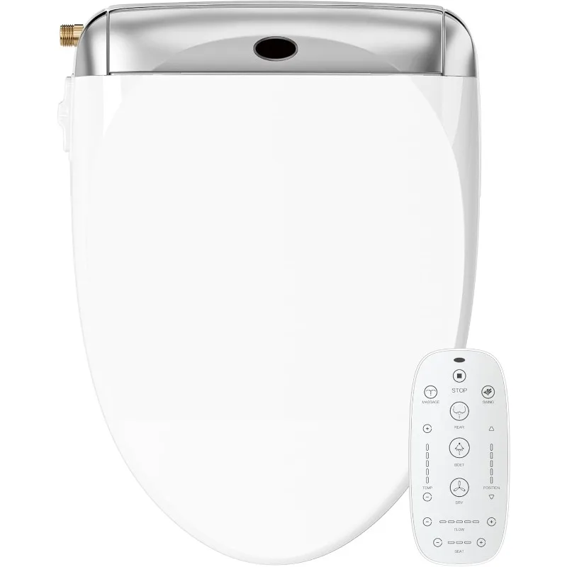 home.Smart Bidet Toilet Seat with Wireless Remote and Side Panel, Warm Water and Air Dryer, Auto LED Nightlight, Elongated