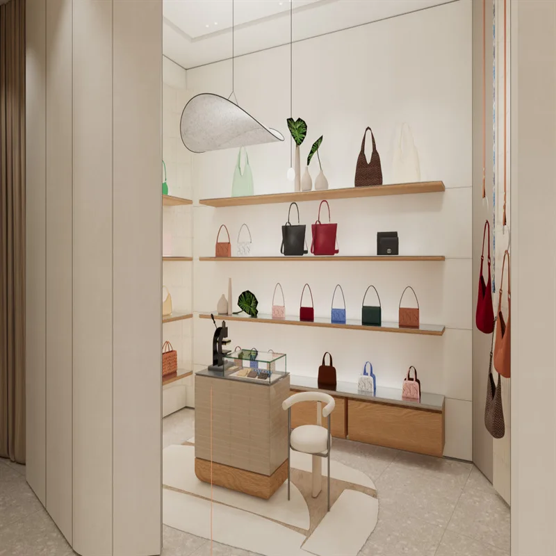 Customized. Design, Production and Installation One-Stop Service Long-Term Customized High-End Women's Shoes Showcase Leather Ba