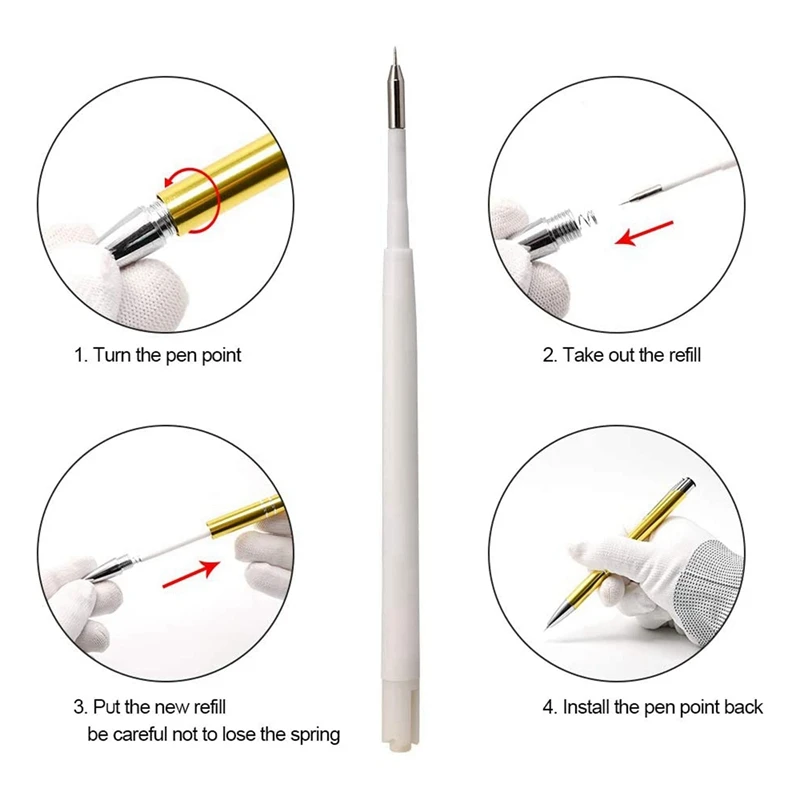 20 Pcs Fine Point Pin Pen Refills Spare Refill For Weeding Pens, Replace Refill Needle Pin Craft Vinyl Tools