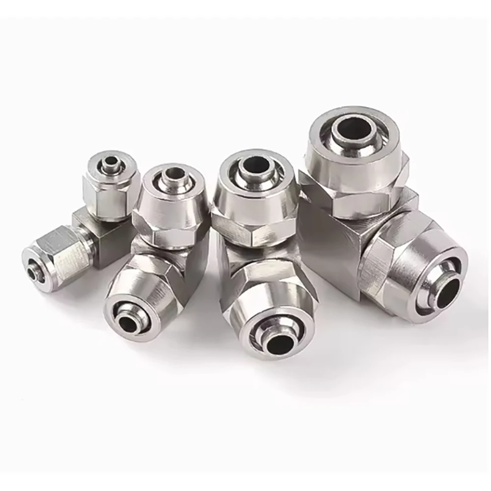 

Copper Plated Nickel Pneumatic Air Quick Connector Compatible with Hose Tube OD 4MM 6 8 10 12 14 16MM Fast Joint Connection