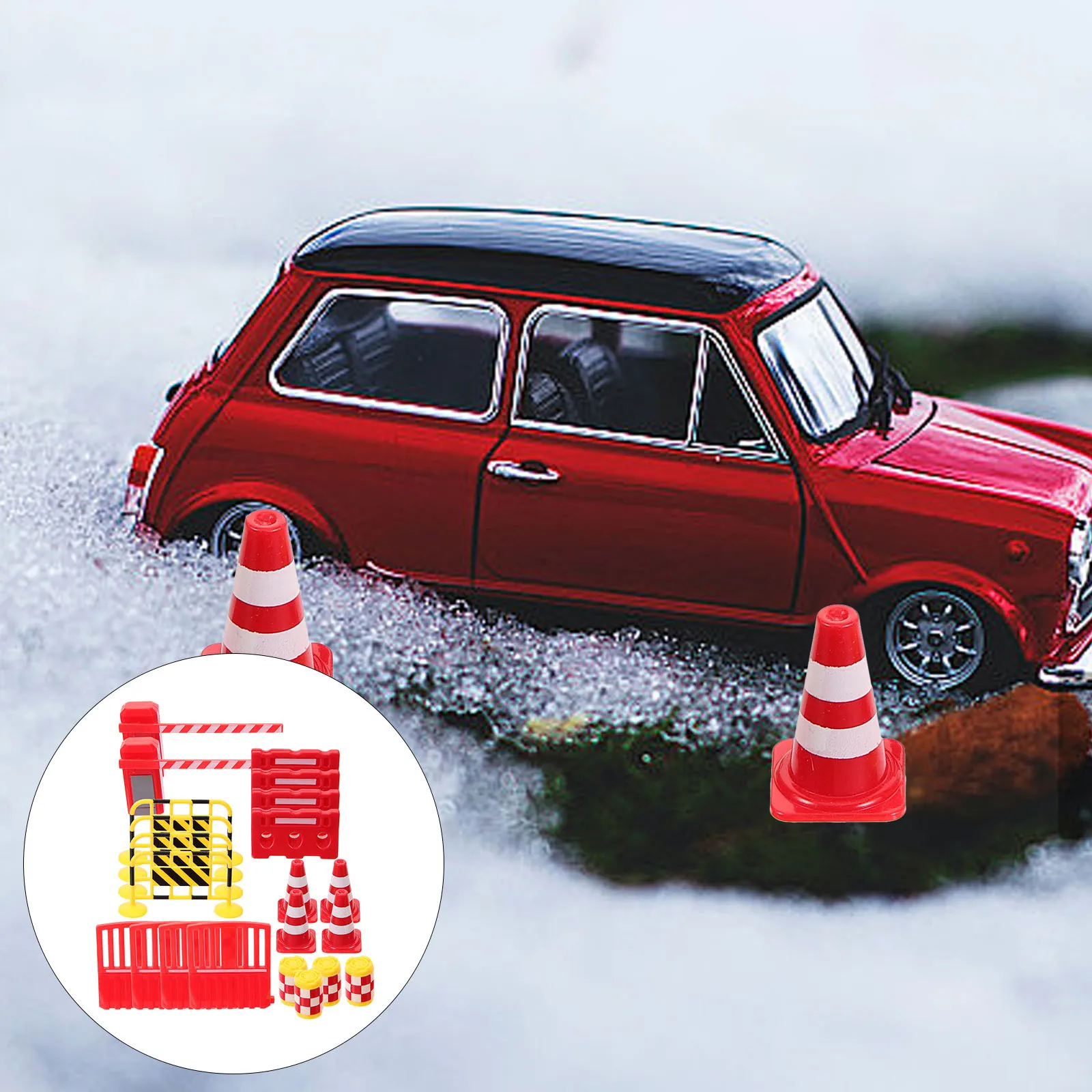 1Set Traffic Teaching Aids Miniature Road Signs Educational Simulation Play Set Simulation Traffic Sign