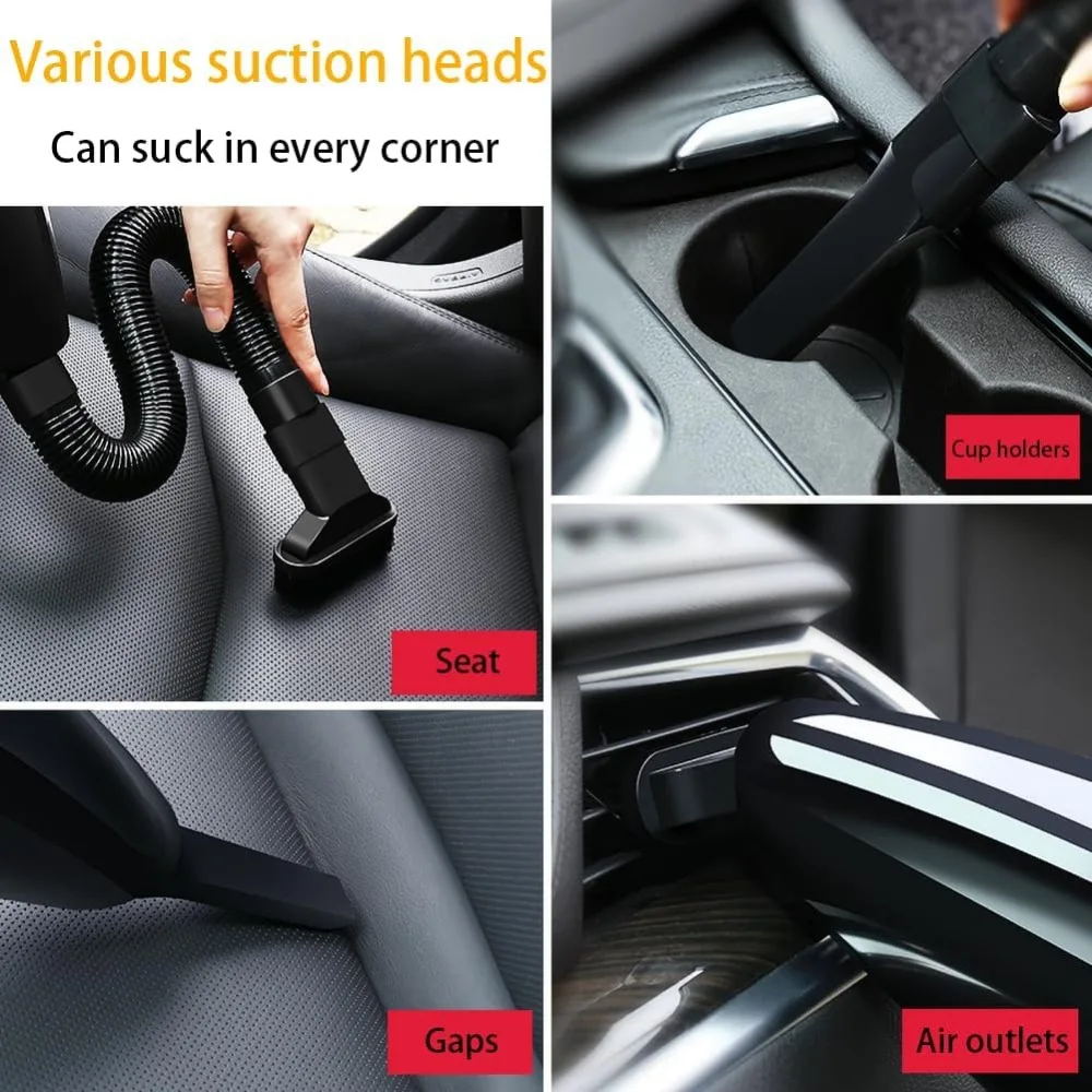 مكنسة كهربائية محمولة للسيارة مع شفط قوي لنماذج سيارات الدفع الرباعي 2015-2020، فلتر طويل الأمد للتنظيف العميق