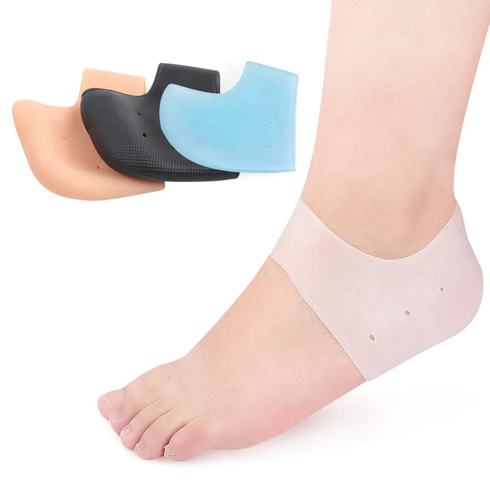 2Pcs Silicone Feet Care Socks Moisturizing Gel Heel Thin Socks with Hole Cracked Foot Skin Care Protectors Foot Pedicure Tools
