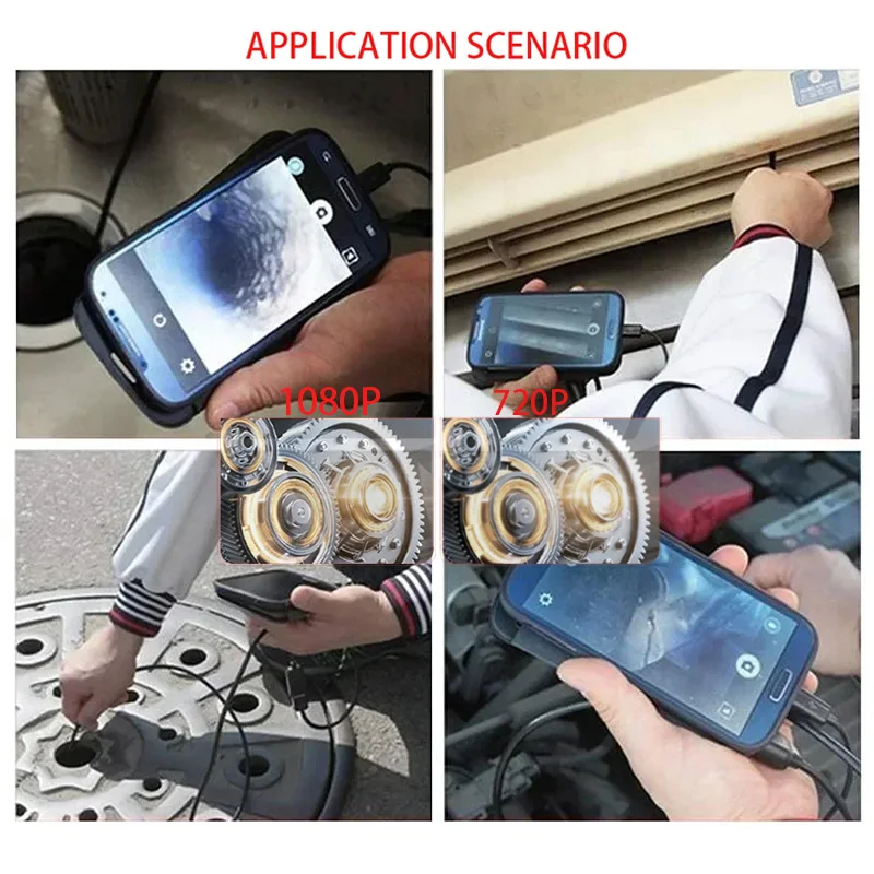 1080P 5.5 ملم FOV 82 °   كاميرا المنظار الصناعية عالية الدقة لفحص خطوط الأنابيب 3.5 متر USB Type-C أندرويد 3 في 1 كاميرا المنظار