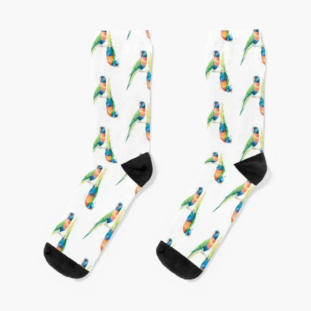 

Rainbow Lorikeets Socks golf man moving stockings bright garter Mens Socks Women's