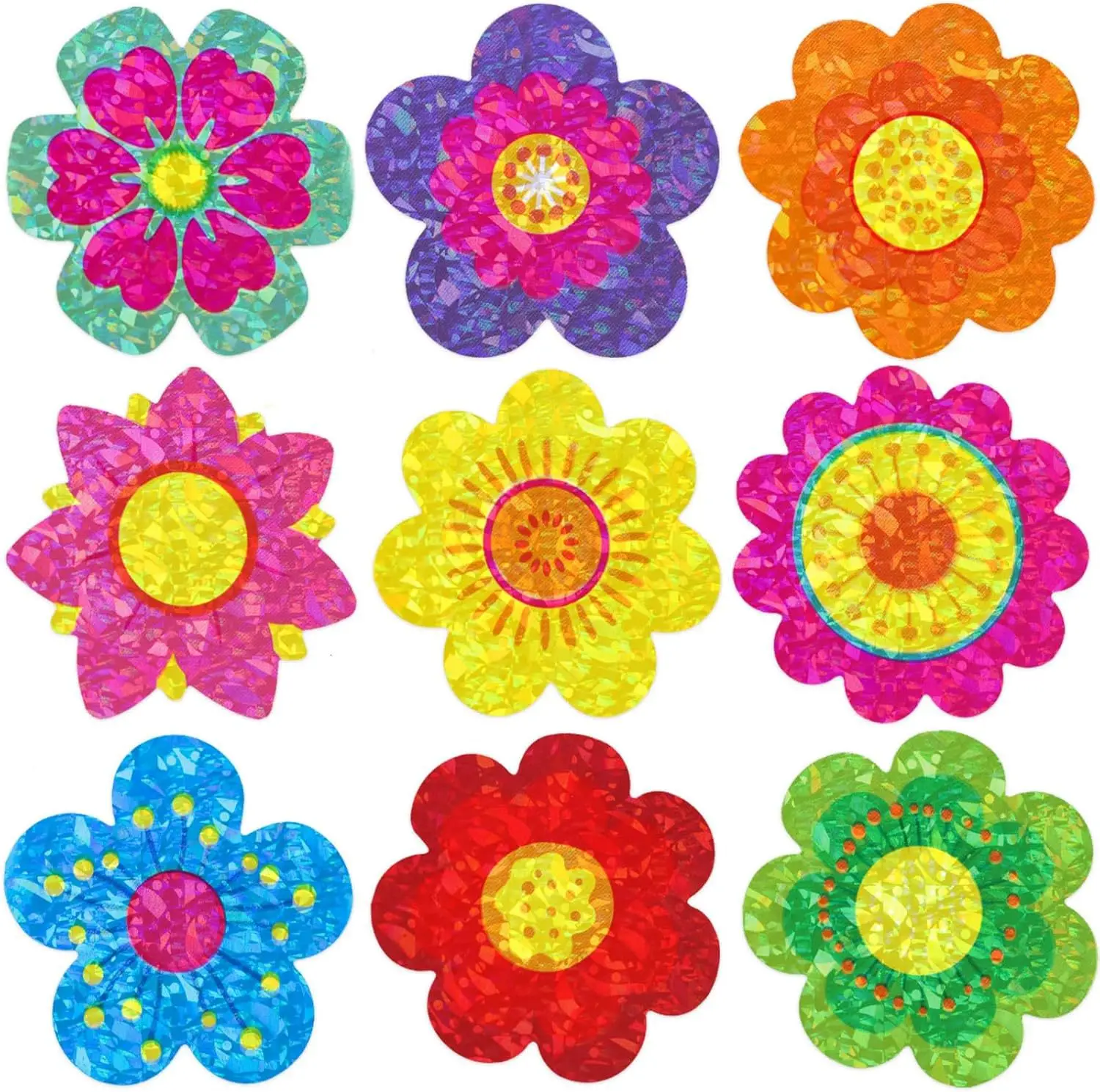 500Pcs/Roll 2.5cm Flower Shaped Holographic Stickers - Gift Box Seals & Decorative Adhesive Labels image 4
