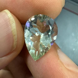 Tbj, 100% Natural big Green amethyst pear 12*16 mm cut fine loose gemstone for Do It Yourself jewelry