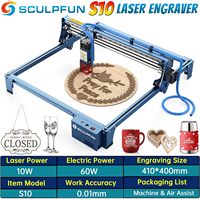 SCULPFUN S10 Laser Engraving Machine 10W Laser Output Power Laser Cutter for Acrylic Wall Paper and Wooden Puzzle Cutting