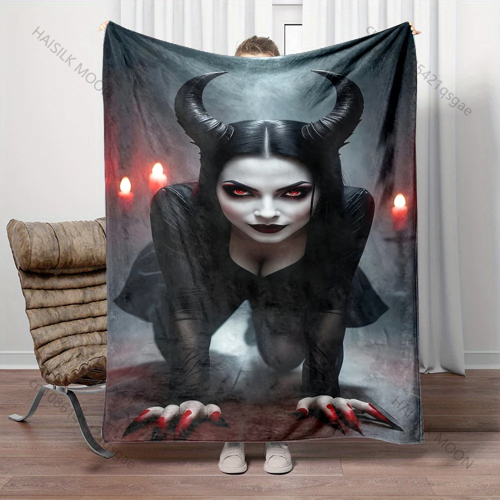 Multiple sizes Black outfit red nails candles Blanket Suitable for Home Bedroom Sofa Travel Camping Blanket Various Sizes Gifts