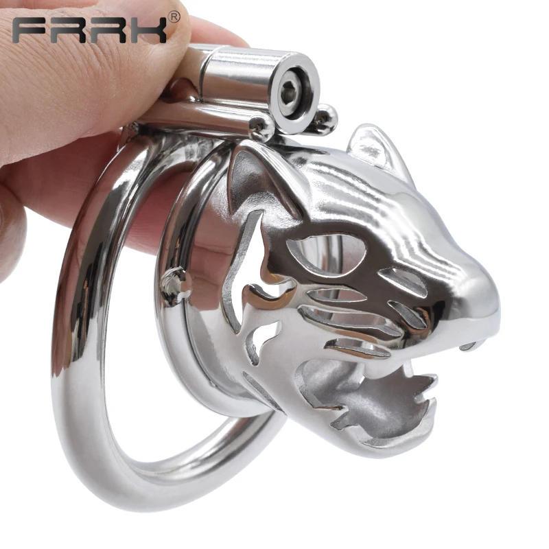 FRRK Cub Chastity Cage Adults Sex Toys for Men Penis Rings Steel Bondage Erotic Product Sexual Shop Male Masturbation Tool