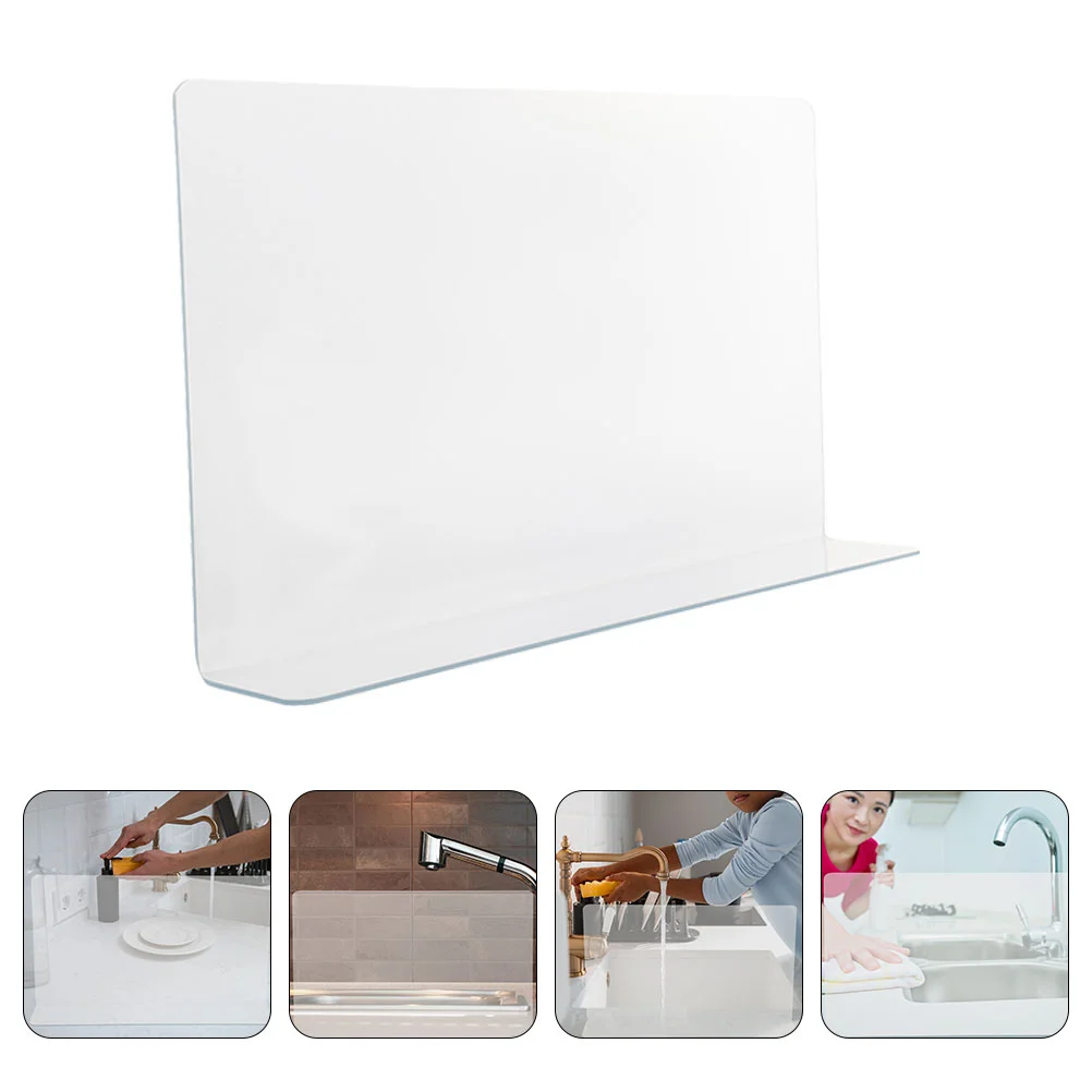 

2 Pcs Bathtub Splash Guard Clear PVC Anti Splashing Baffle for Bathroom Shower Easy Resistant Waterproof Edge