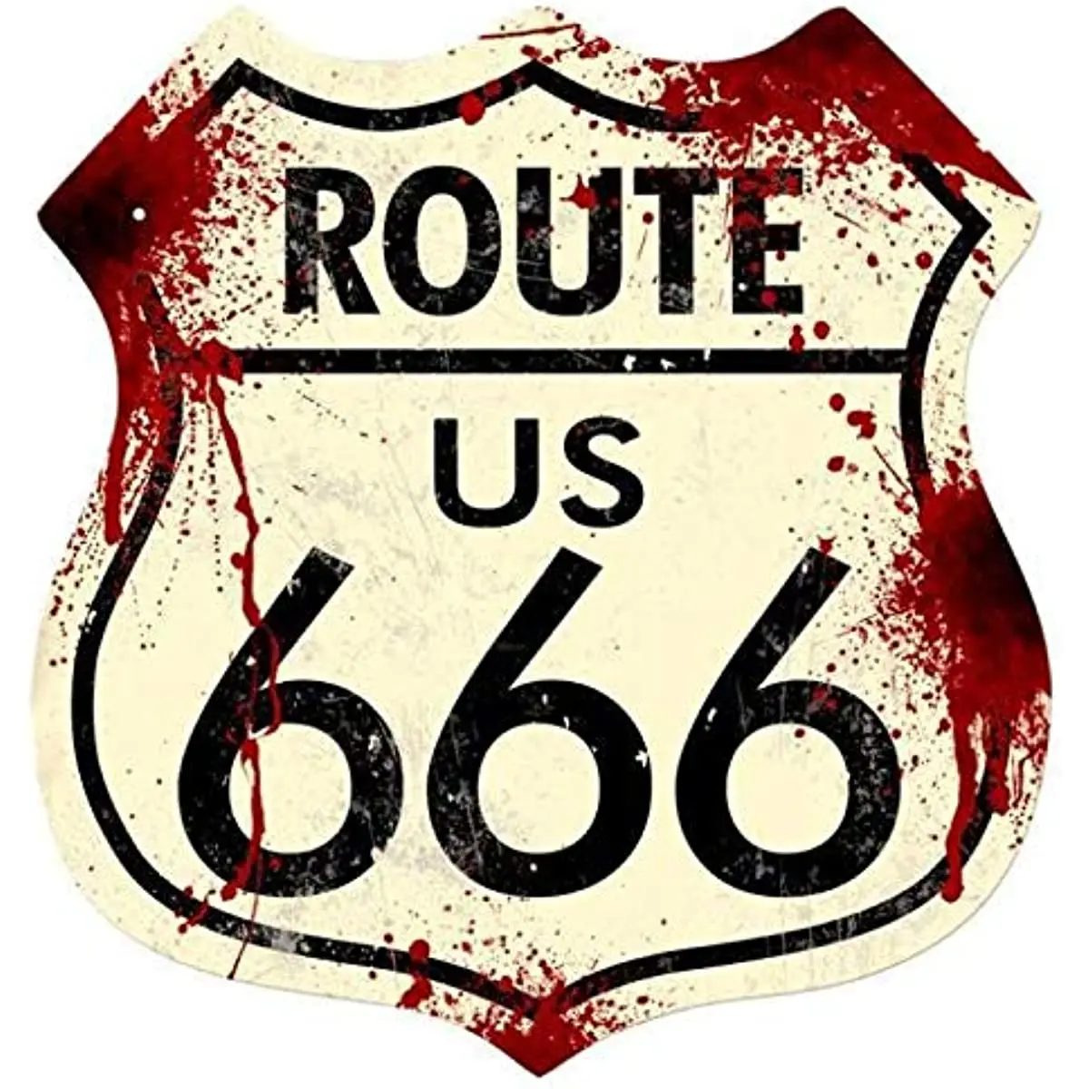 

Retro Route 666 Shield Metal Tin Signs Decorative Poster Plate for Patio Living Room Shop Gym Funny Wall Decor