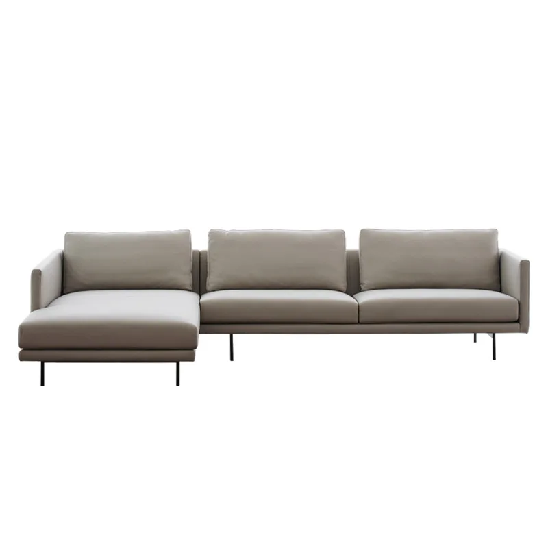 LTT modern simple leather corner sofa Nordic multi-person luxury living room sofa