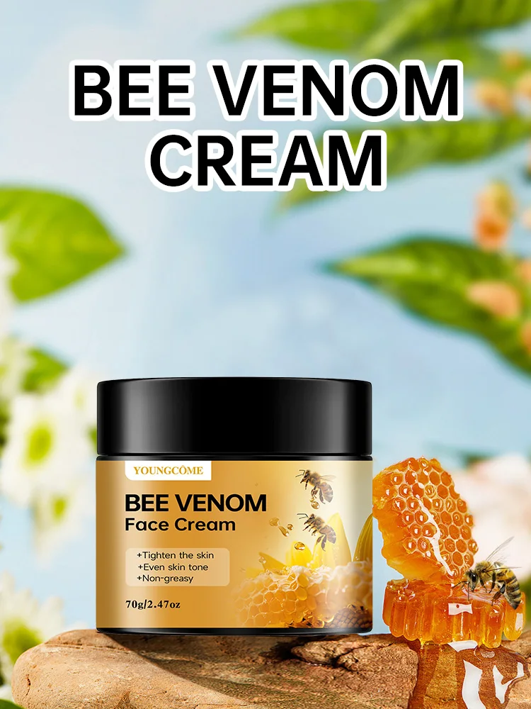 Crème au collagène au venin d'abeille - Hydratation en profondeur 24H, réduit les ridules et les pores, formule végétalienne, absorption rapide, résultats visibles