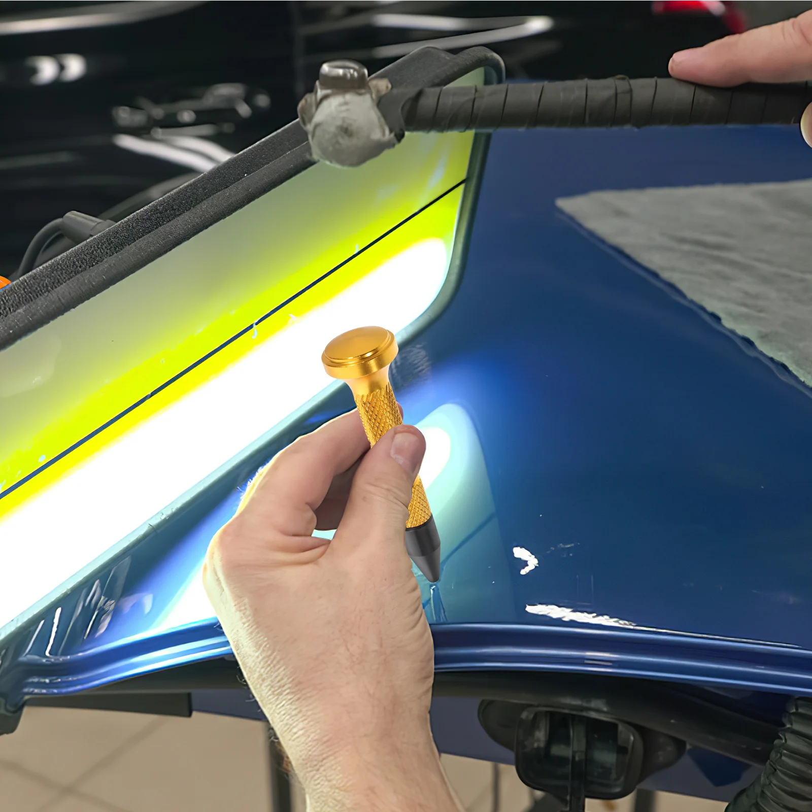 

1Set Paintless Dent Repair Tool Kit with Metal Tap Down Pen Replaceable Heads Auto Body Hammer DIY Removal Tools Set