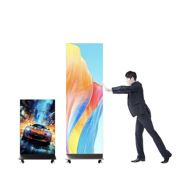 Display screen Floor-to-ceiling mobile poster screen Shopping mall hotel event promotion display screen y