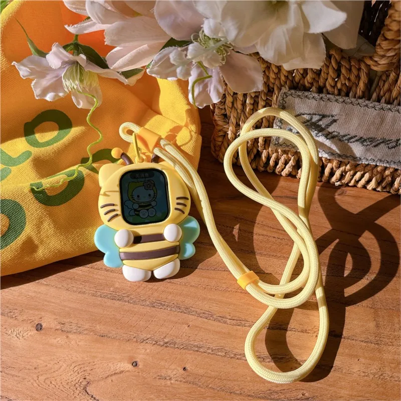 Cute Honey Hello Kitty Lanyard Case For Apple Watch Sport 1/2/3/4/5/6/7/8/9st Gen S10 S11 Ultra SE 38/45/41/44/42/46/49mm Case view 3