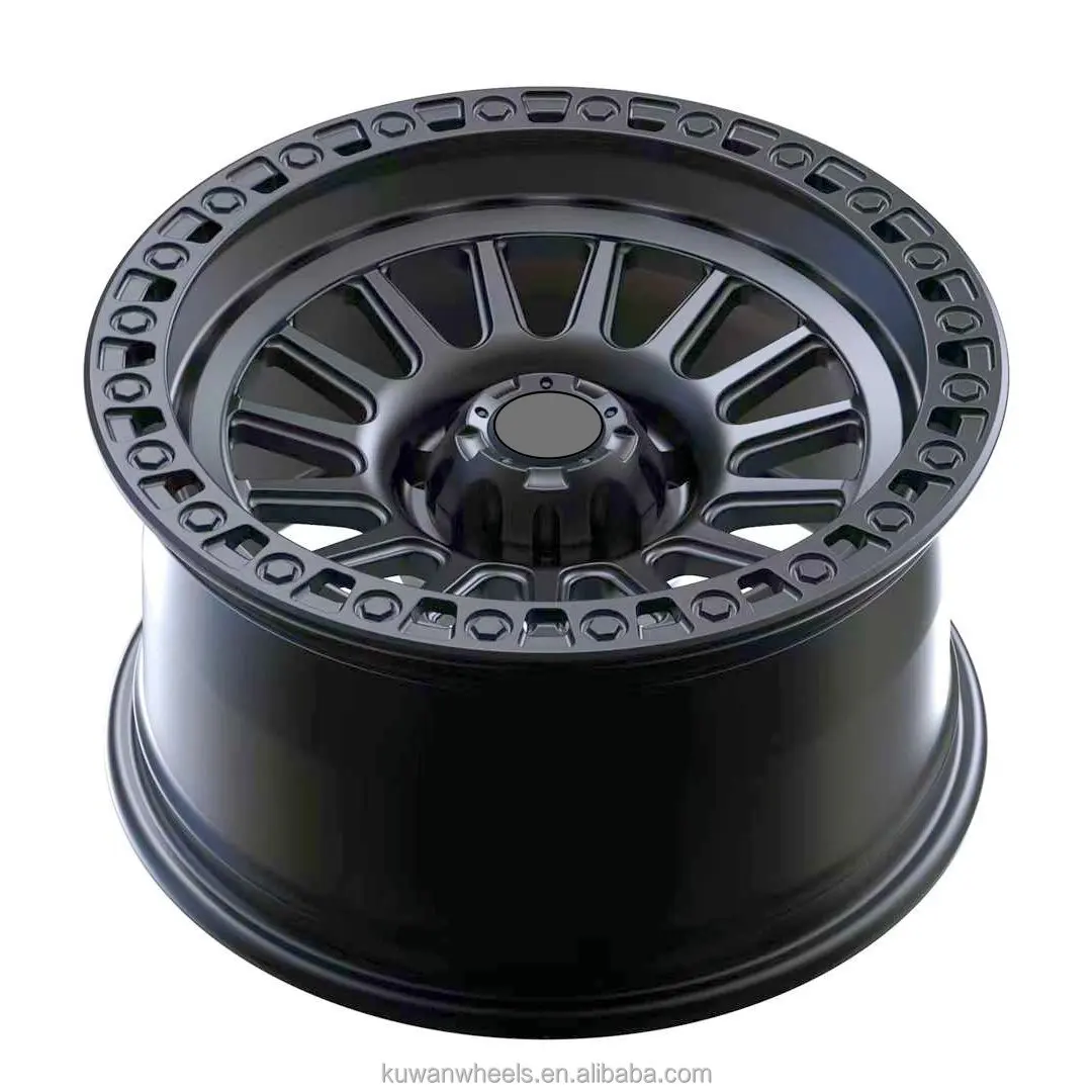 

Kw for Jeep wrangler JK Grand Cherokee Gladiator Custom Beadlock Forged 5x127 Wheels 17 18 22 24 Inch Rims Alloy Offroad Wheels