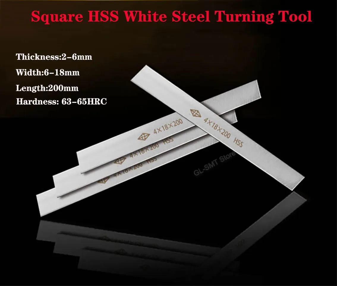 

Square HSS White Steel Turning Tool HRC 63-65 Thick 3-6mm Steel Strip Knife Bar Turning For DIY Lathe Cutting Tool Parts