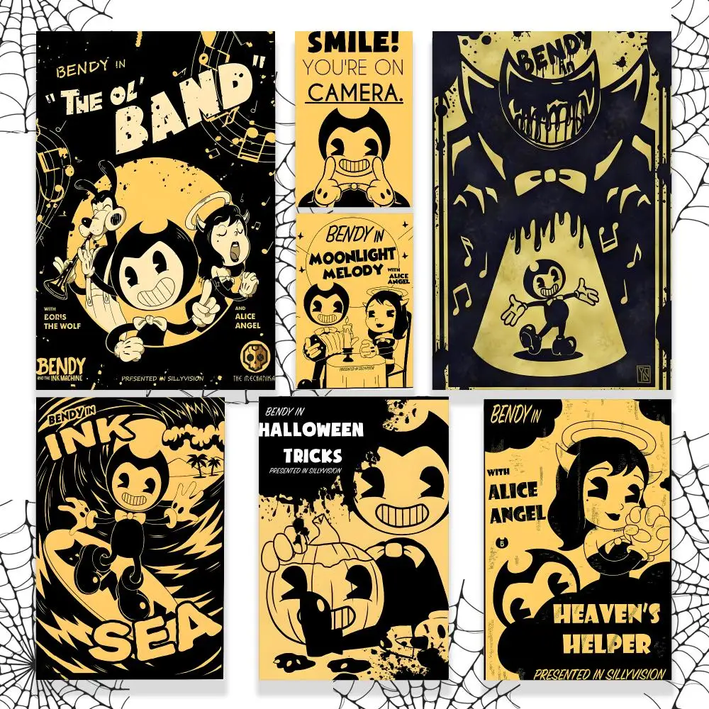 Bendy and the Ink Machine Poster Graphic Wall Art Poster HD Waterproof PP Paper Print for Bedroom Living Room Office Decor Gift