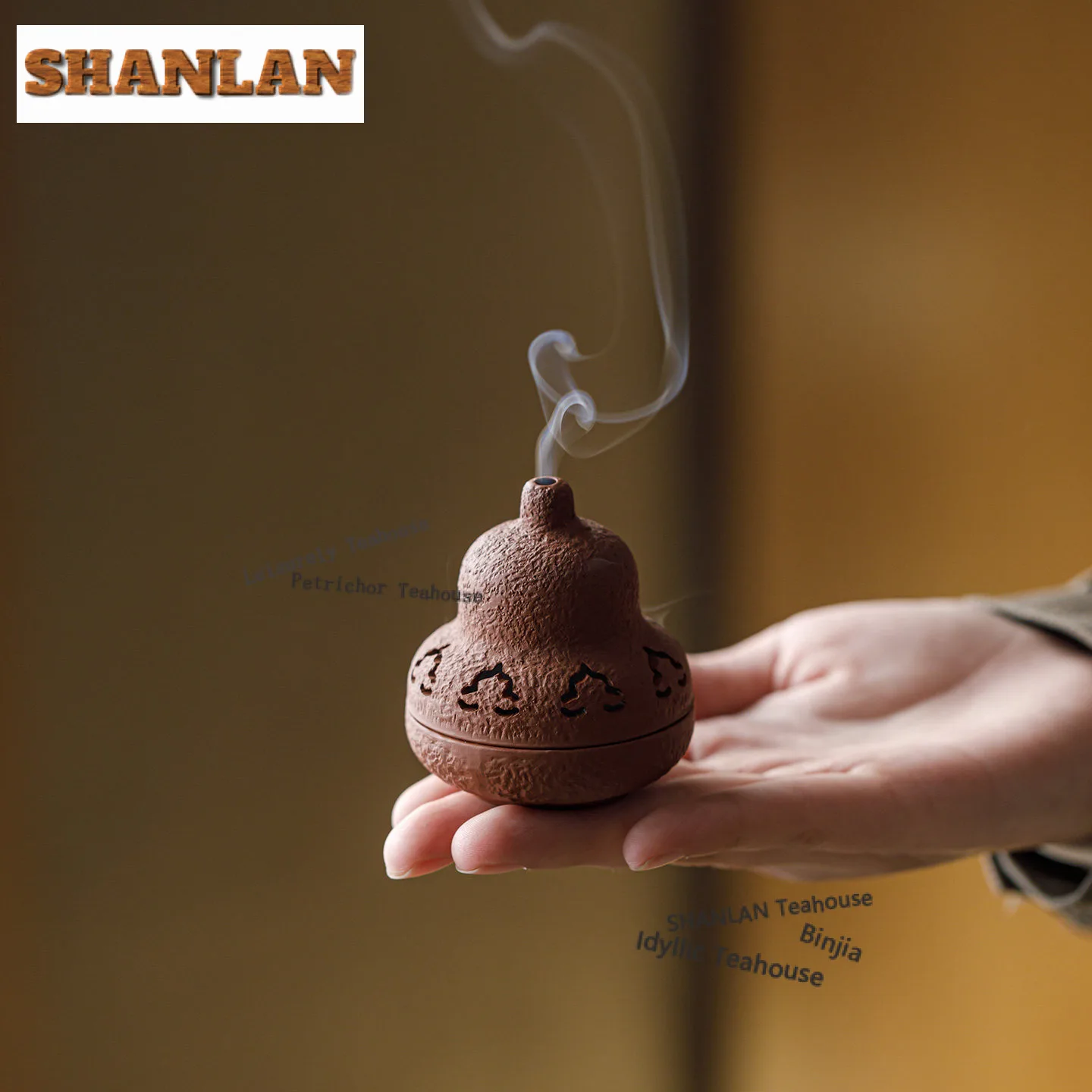 Purple Clay Gourd Incense Holder Ancient Incense Smoke Waterfall Incense Burners Consecrate Smell Distributor Censer Yoga Craft