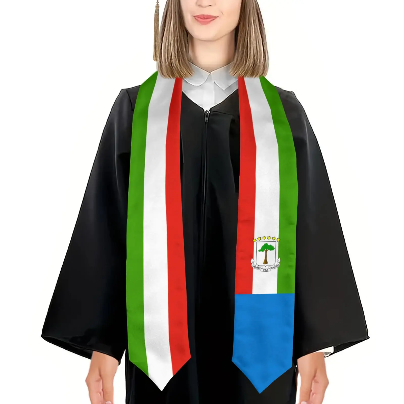 علم غينيا الاستوائي على شكل حرف v للتخرج سرق شال وشاح الشرف للدراسة على فئة الطلاب الدولية لعام 2026 #3