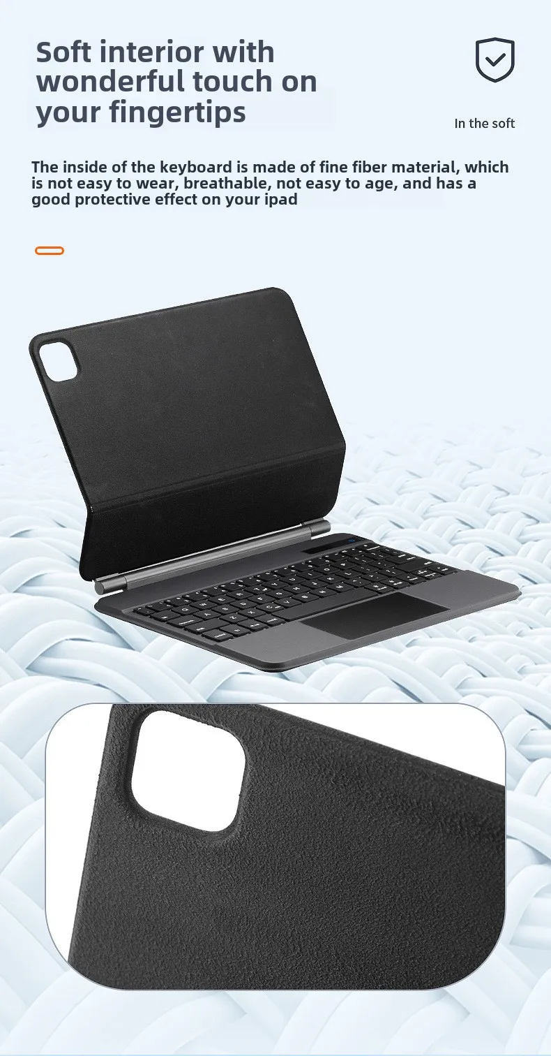 Aplicável ao teclado miaocun ipad11/10.9 polegadas 10a geração tablet computador suspensão magnética toque teclado bluetooth