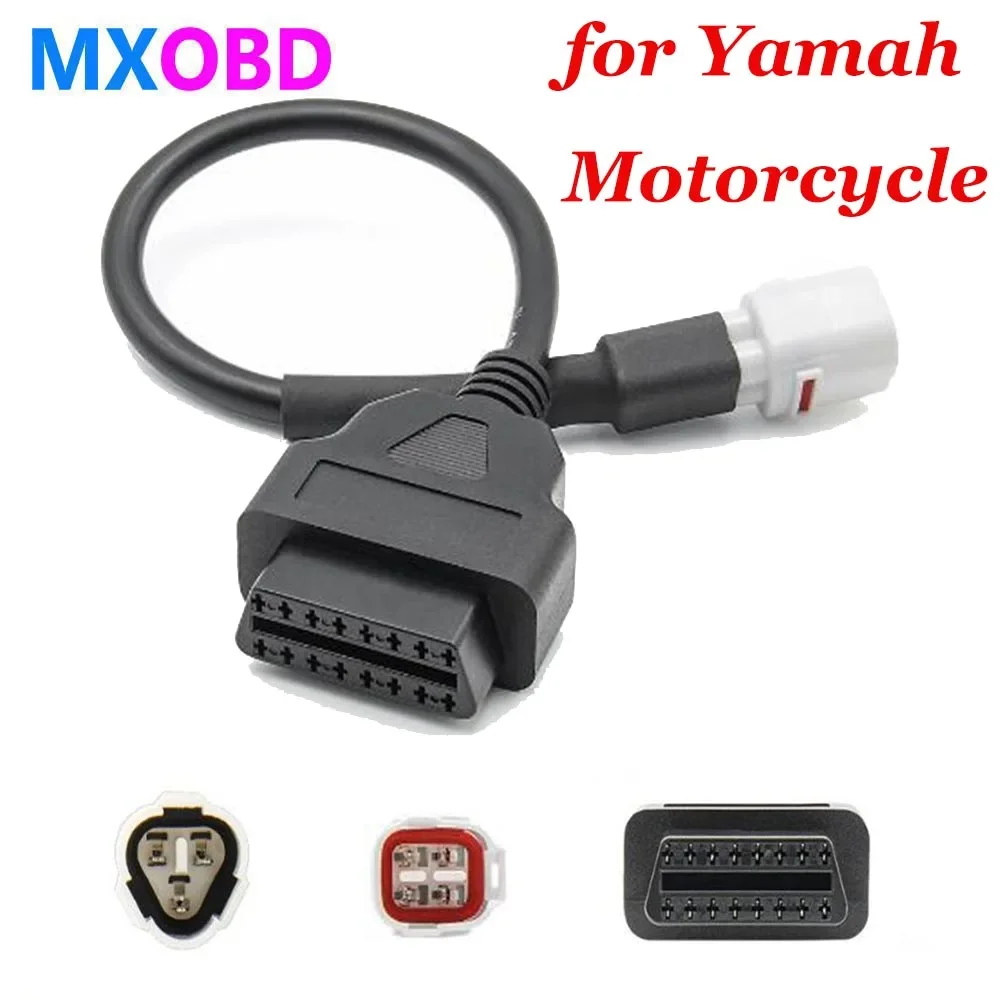 

Новейший 4-контактный разъем OBD2 для Yamaha для мотоцикла, мотоцикла YAMAHA, 3-контактный адаптер удлинительного кабеля OBD OBD2